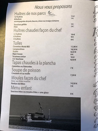 Restaurant à Gujan Mestras, port de La Hume : Les Richesses d'Arguin