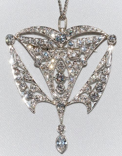 #732 - Art Nouveau Style Diamond Brooch WEB
