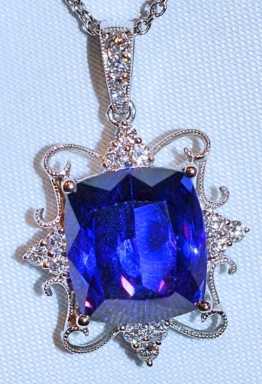 #395 18k WG 8.95ct Tanzanite & Dia