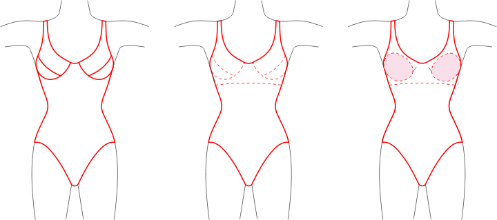 swim bra options for pattern making