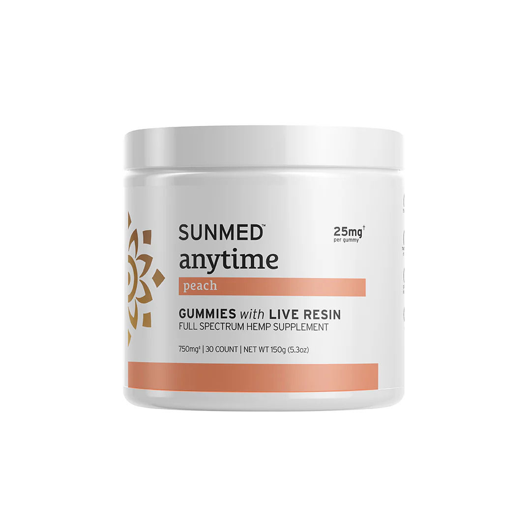 SUNMED FS Peach Anytime CBD Gummies 30ct