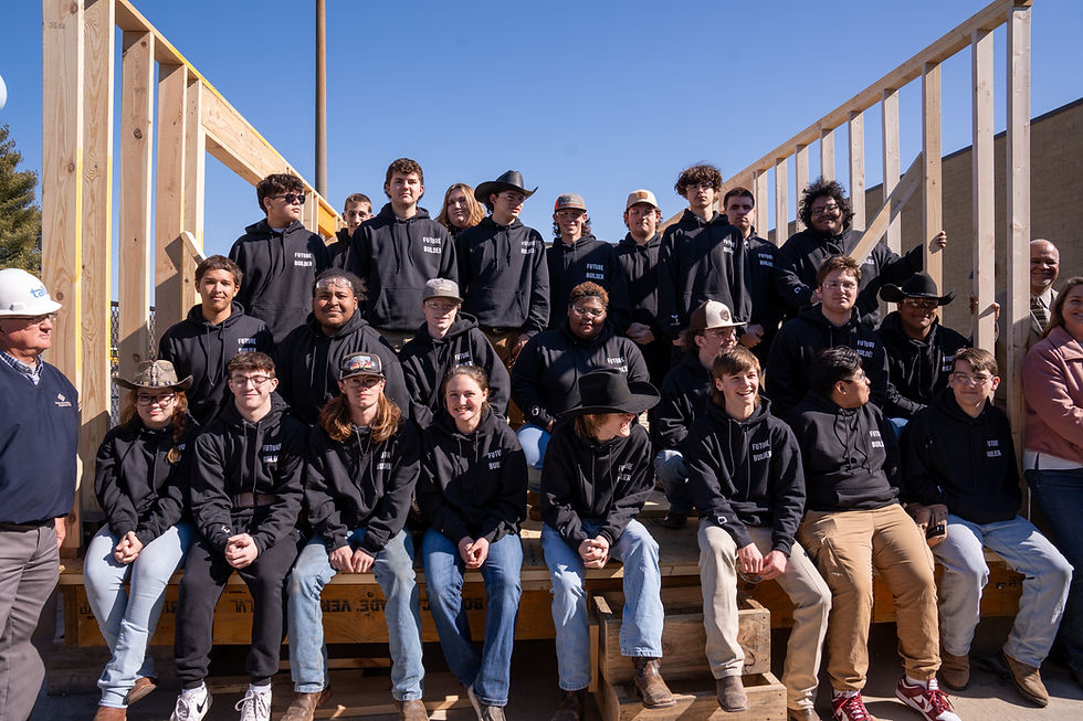 Floor installers fast at work