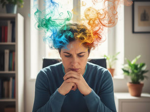 donna che pensa con cervello in fumo, distorsioni congitive