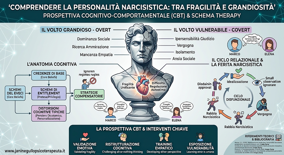 Oltre la Superficie del Narcisismo: Comprendere la Personalità Narcisistica (Overt e Covert) tra Fragilità e Grandiosità