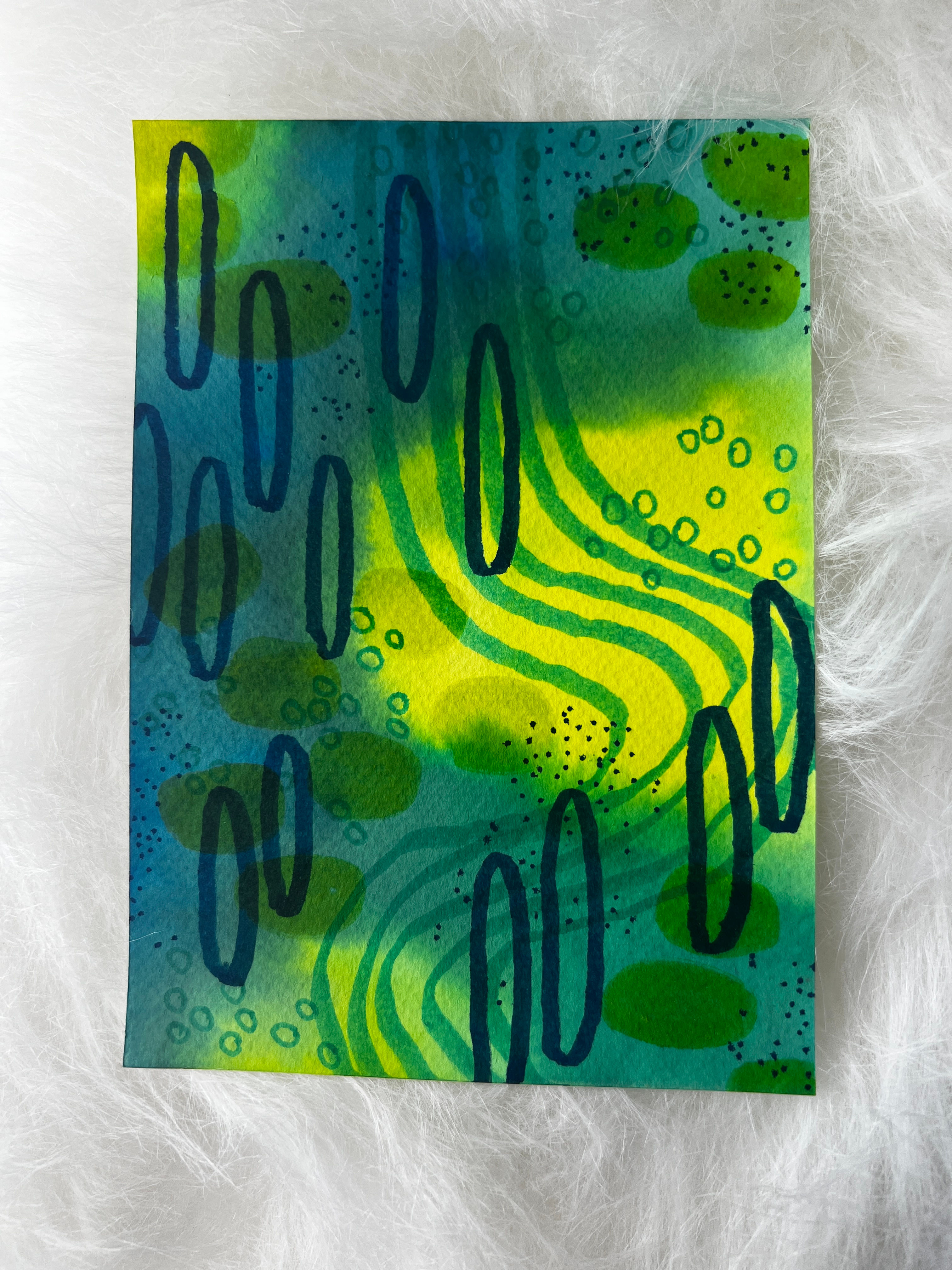 Original Abstract Ink Painting “H”