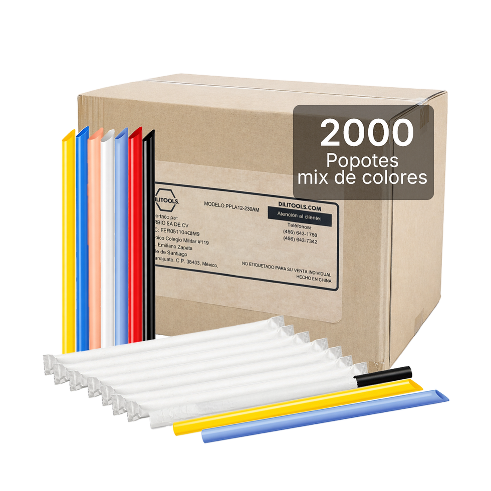 Miniatura: Popotes Varios Colores Mix Para Tapioca 23cm de Largo y 1.1cm de Ancho