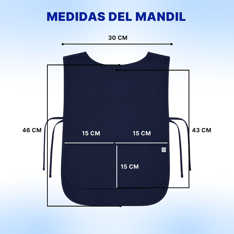 Miniatura: Mandil Escolar Azul Marino Unitalla Para Niño Y Niña Paquete De 4 Piezas