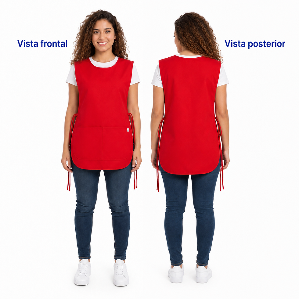 Miniatura: Mandil Escolar Rojo Unitalla Para Maestra Paquete Con 4 Piezas