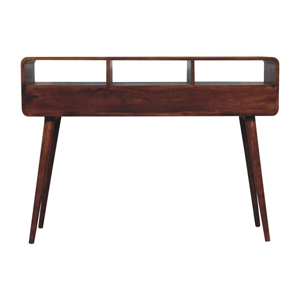 Thumbnail: Triple Curved Chestnut Console Table