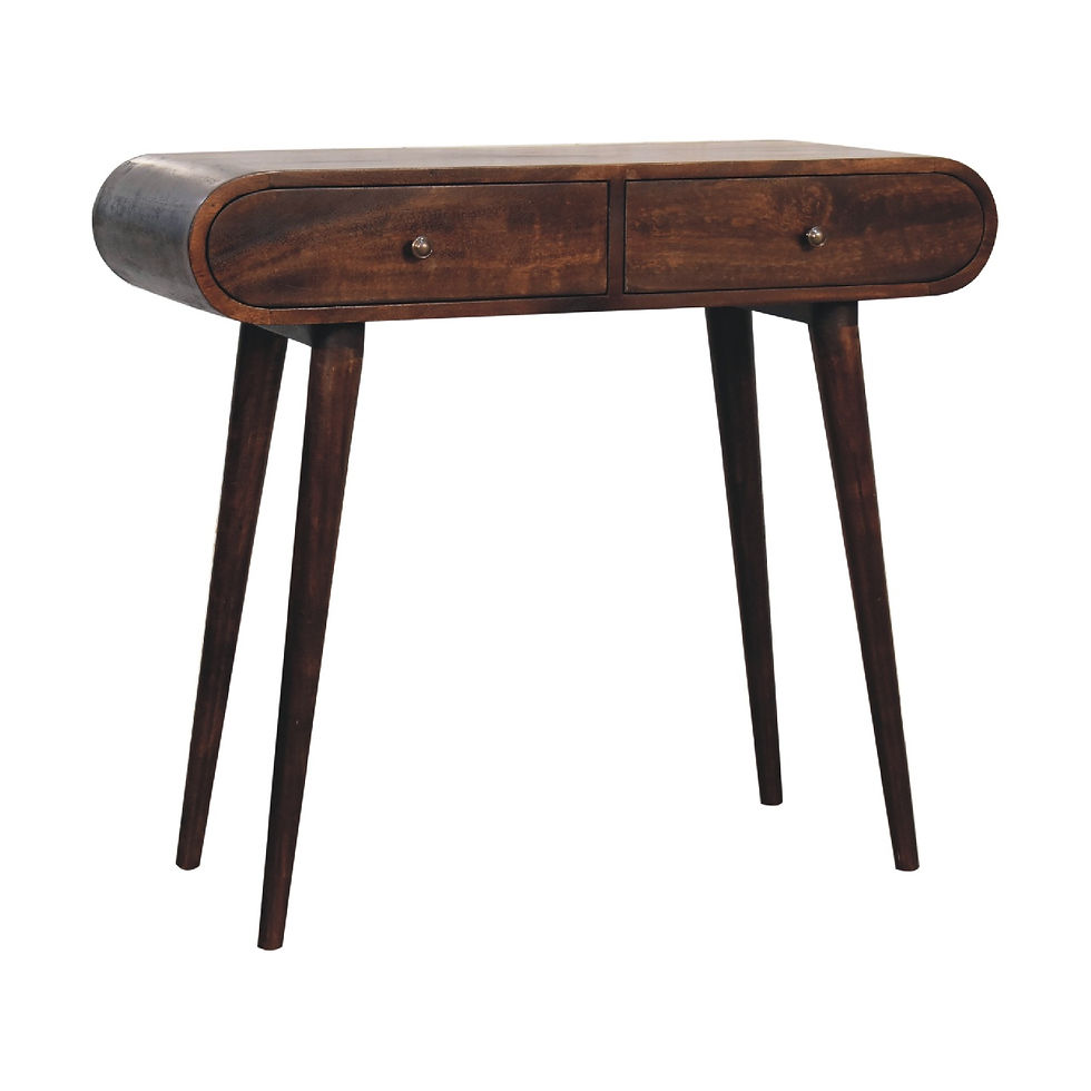 Thumbnail: Light Walnut Curved Edge Console Table