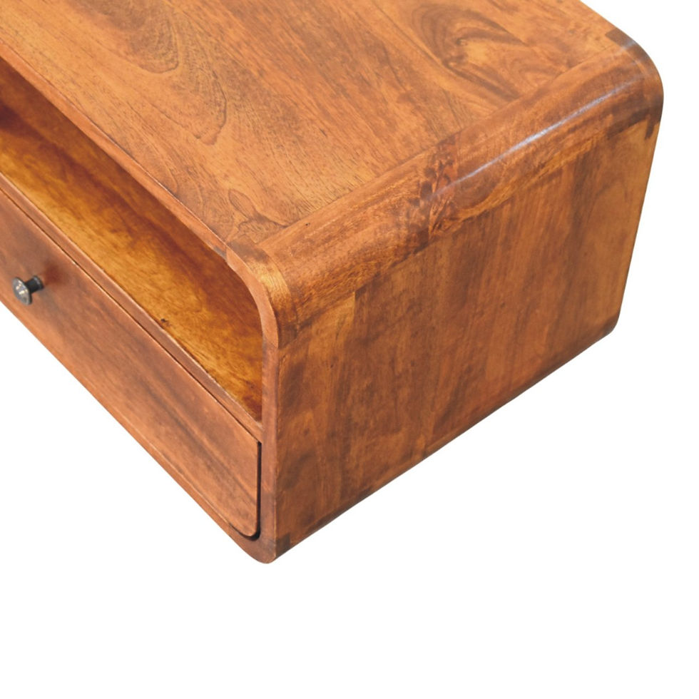 Thumbnail: Avora Wall-Mounted Chestnut Nightstand