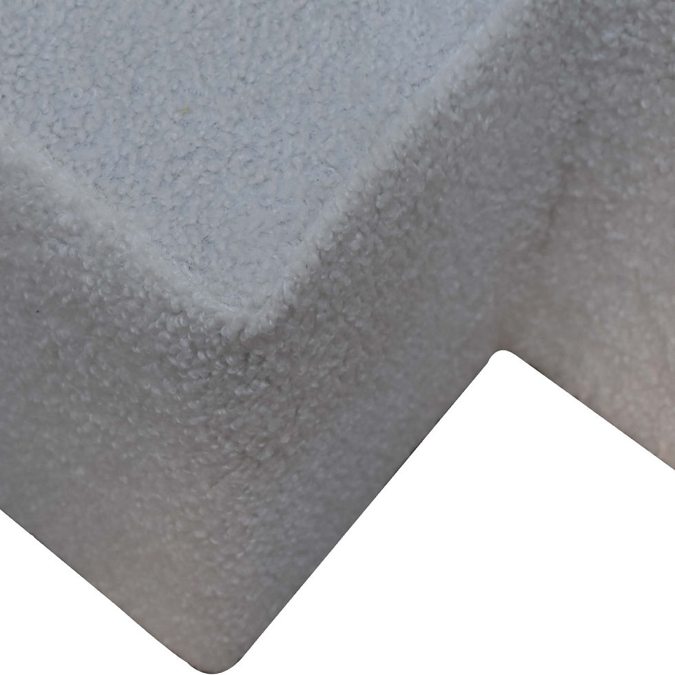 Thumbnail: White Boucle Twin Footstool