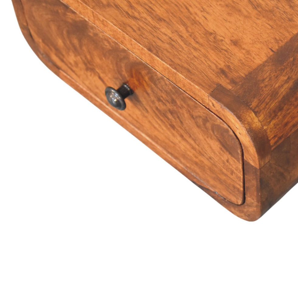 Thumbnail: Avora Mini Wall-Mounted Chestnut 1 Drawer Nightstand