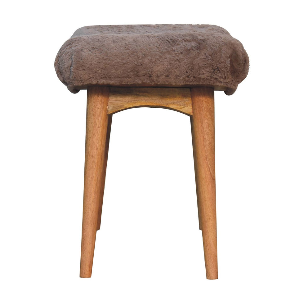 Thumbnail: Mocha Faux Fur Curved Bench