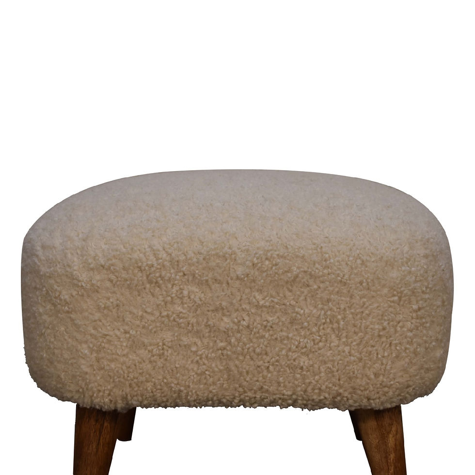 Thumbnail: Boucle Cream Square Footstool