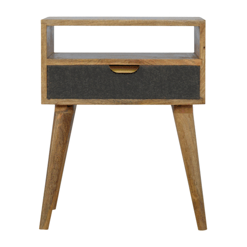 Thumbnail: Grey Tweed Bedside with Open Slot
