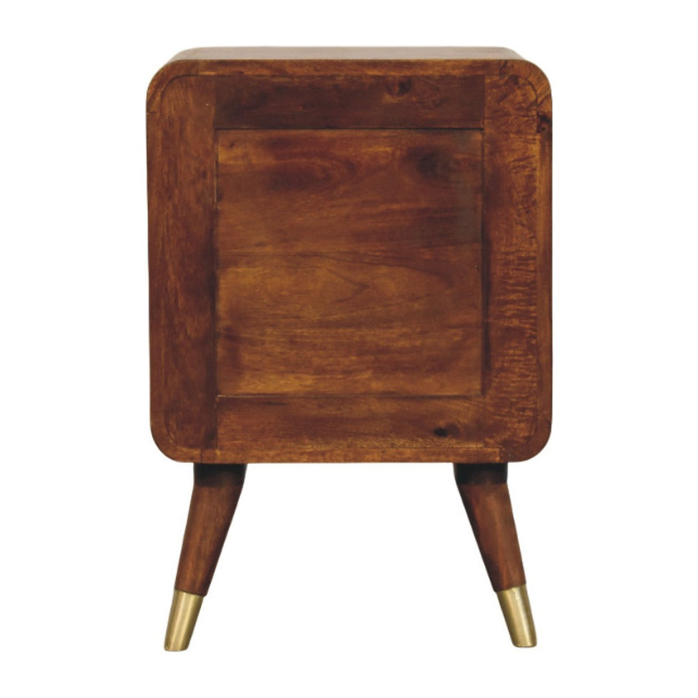 Thumbnail: Avora Brass Embossed 2 Drawer Chestnut Nightstand