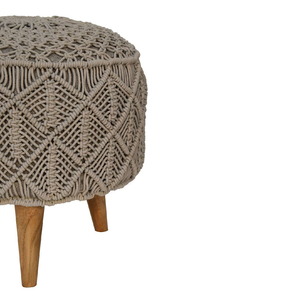Thumbnail: Crotchet Grey Footstool