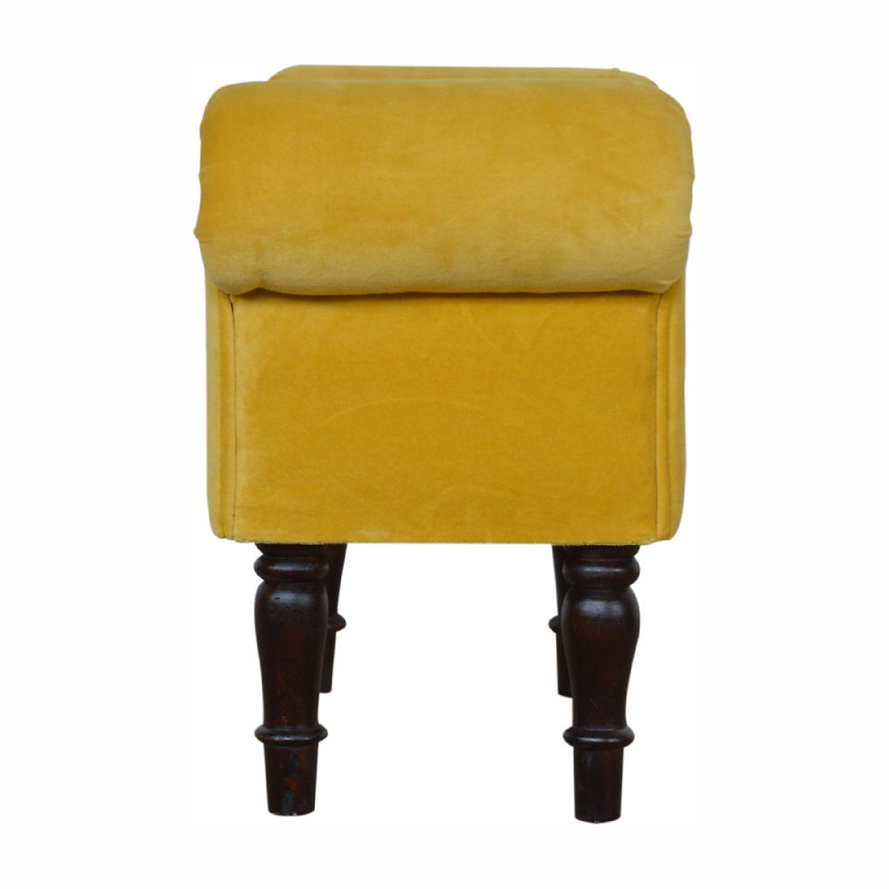 Thumbnail: Mini Mustard Velvet Bench