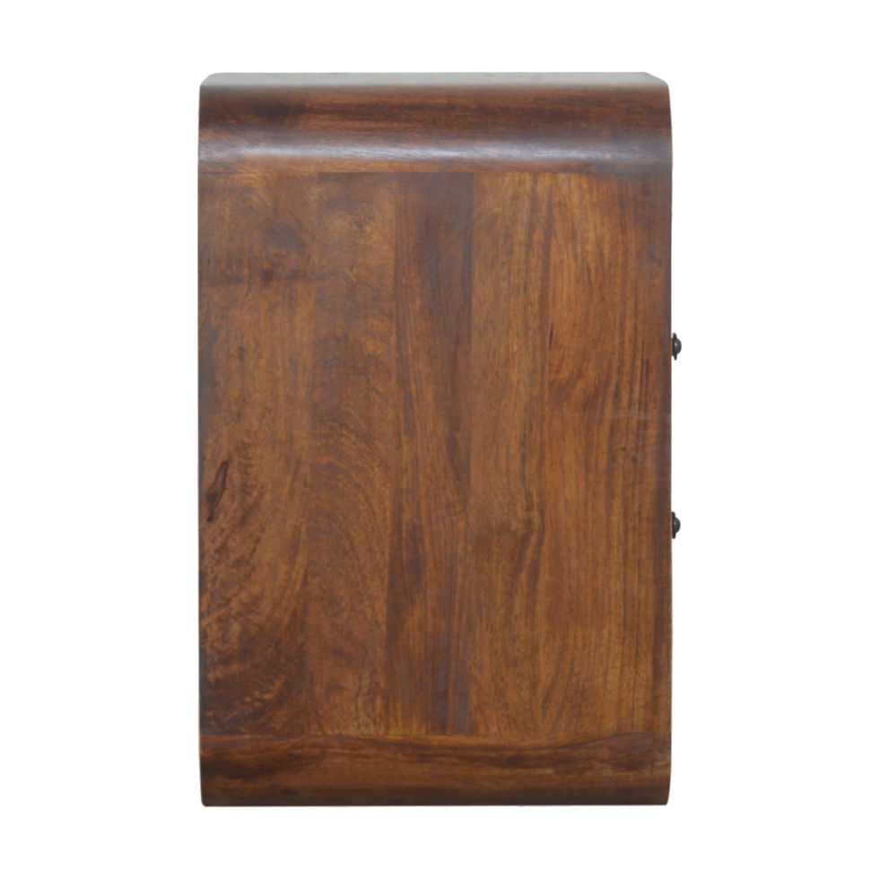 Thumbnail: Chestnut Curve 2 Drawer Bedside