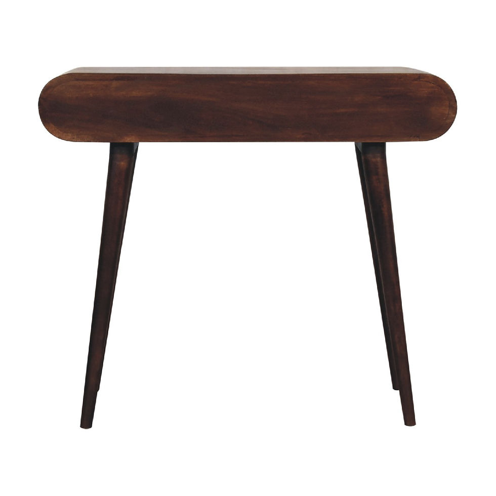 Thumbnail: Light Walnut Curved Edge Console Table