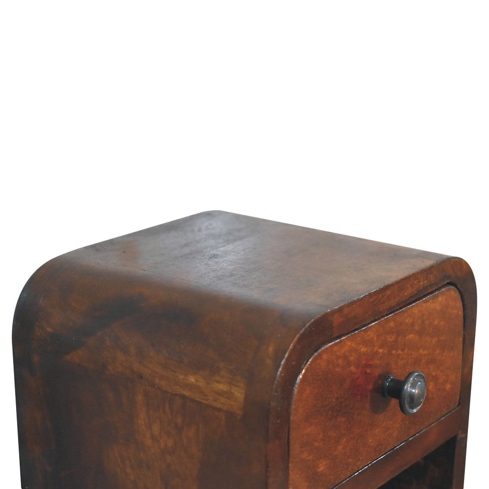 Thumbnail: Extra Mini Curved Chestnut Bedside with Open Slot