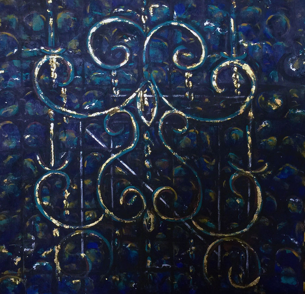 Silver and blue