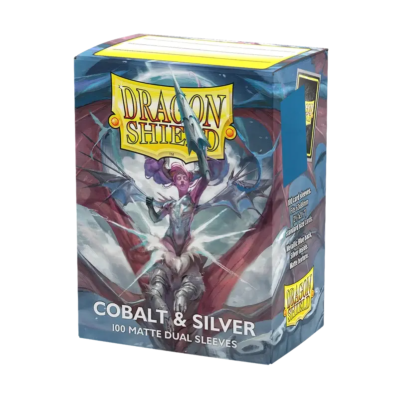 Dragon Shield Cobalt & Silver 100 Matte Sleeves