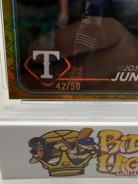 Thumbnail: 2024 TOPPS CHROME JOSH JUNG #214 GOLD LOGO FRACTOR 42/50 - PSA 9