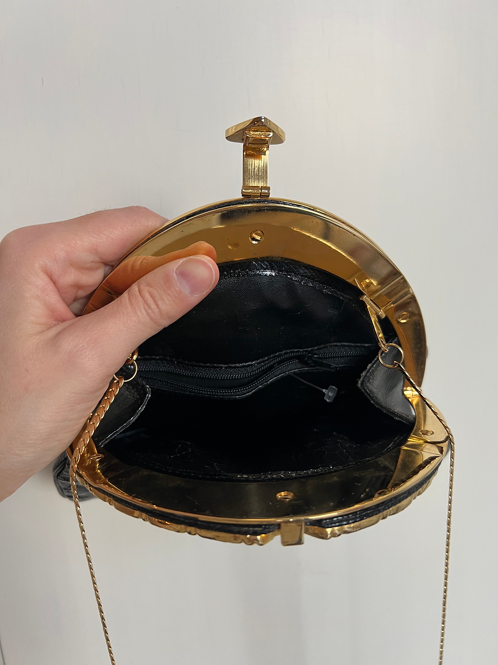 Miniaturbild: Vintage Tasche Schwarz Gold Strass