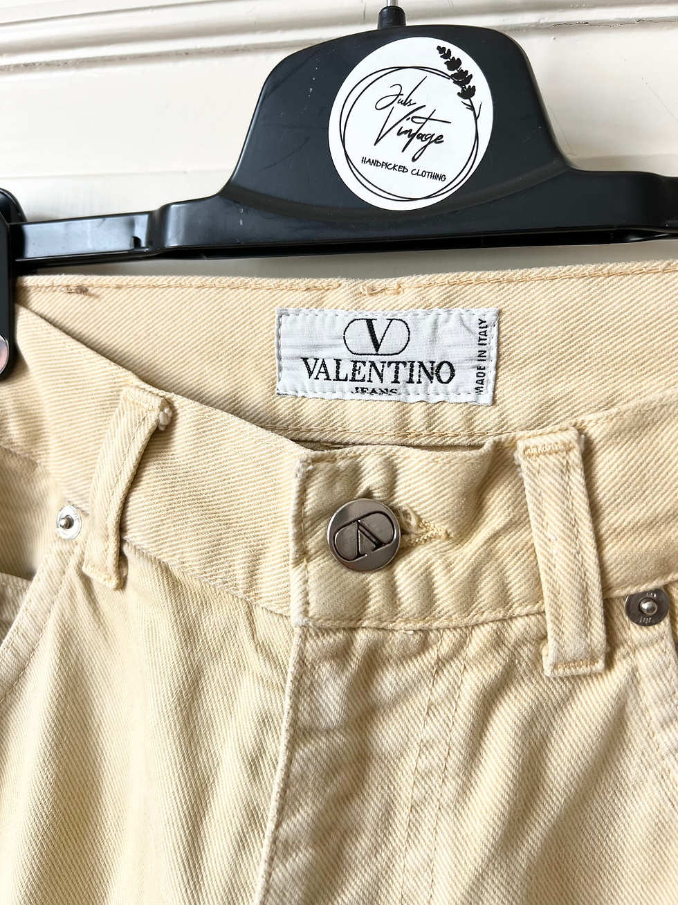Miniaturbild: Vintage Designer Jeans Valentino Pastell Gelb (M)
