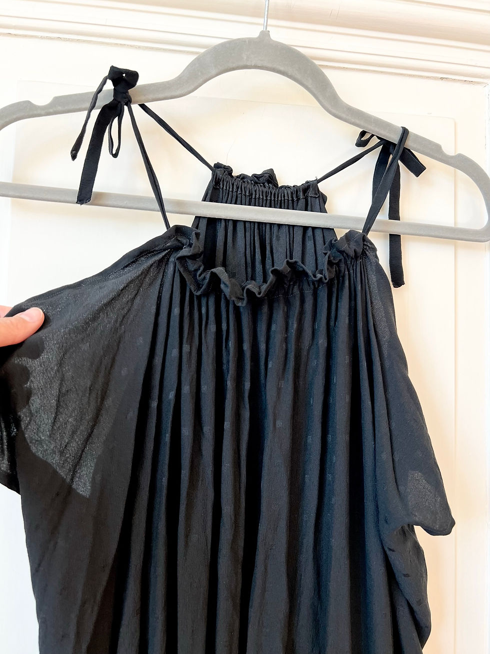 Miniaturbild: Vintage Kleid Schwarz Seide (M)