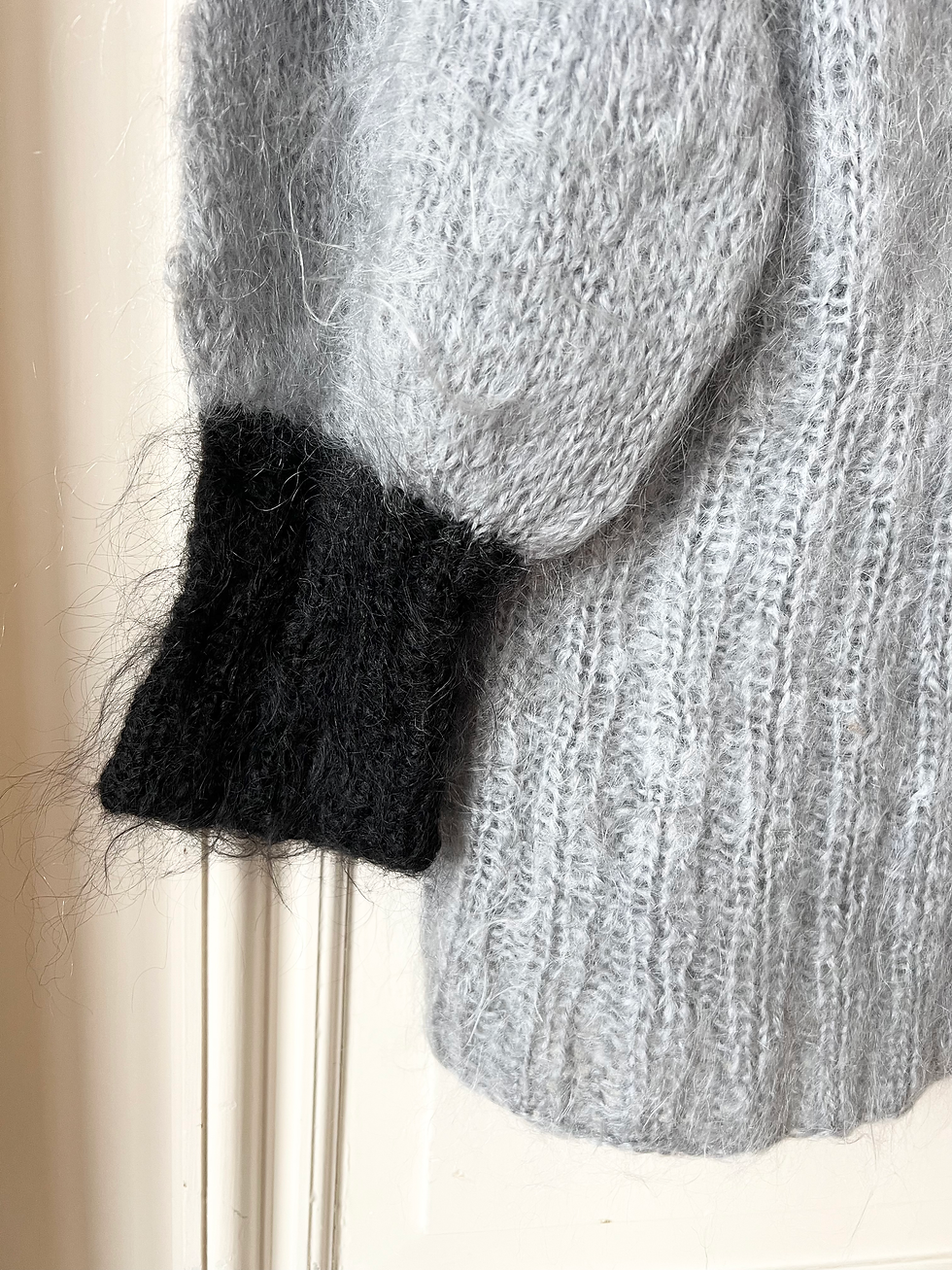 Thumbnail: *Handmade* Vintage Strick Pullover Mohair Wolle (L)