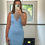 Thumbnail: Luxury Diamanté Mesh Dress in Blue