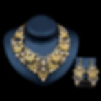 Thumbnail: Bridal Pearl Glass Rhinestone Clover Necklace Earring Set