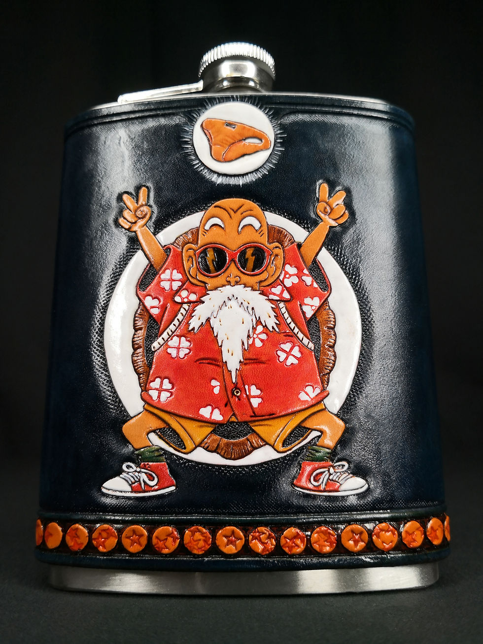 Thumbnail: Kame Sennin Dragon Ball Red Ribbon Army Little Panties Leather Flask Front View