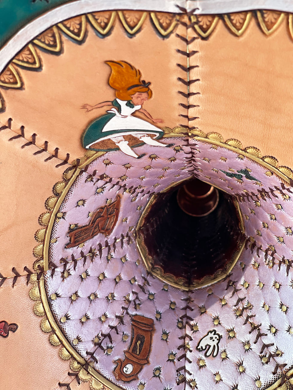 Thumbnail: Leather Gramophone Alice in Wonderland - Into the Rabbit Hole Clock View