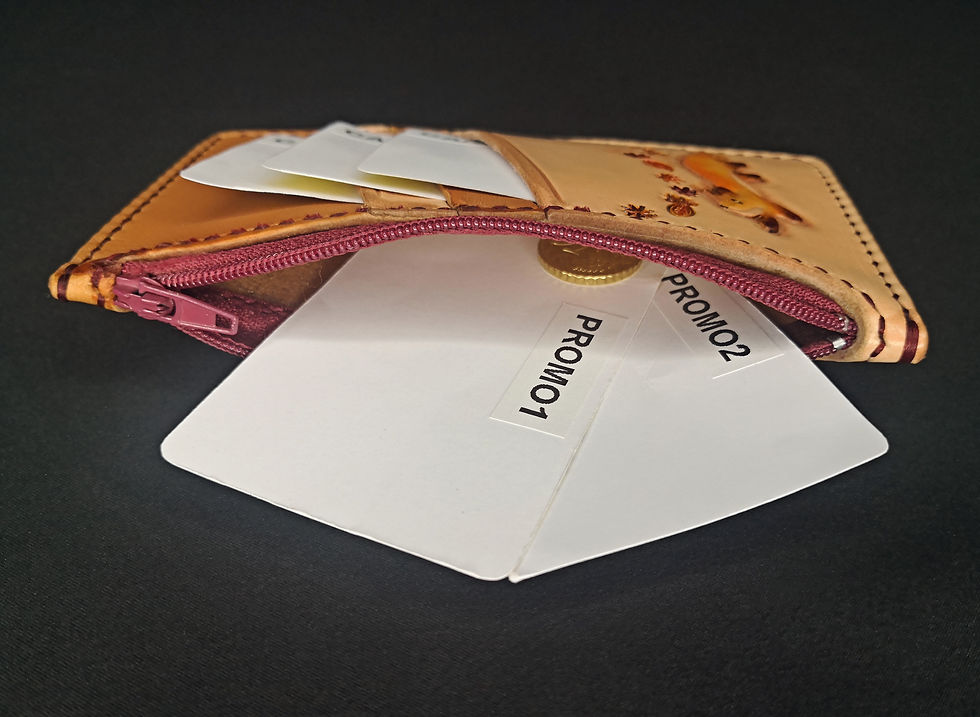 Thumbnail: Autumnal Fox Inside Out Leather Zipper Wallet Card Holder Inside View
