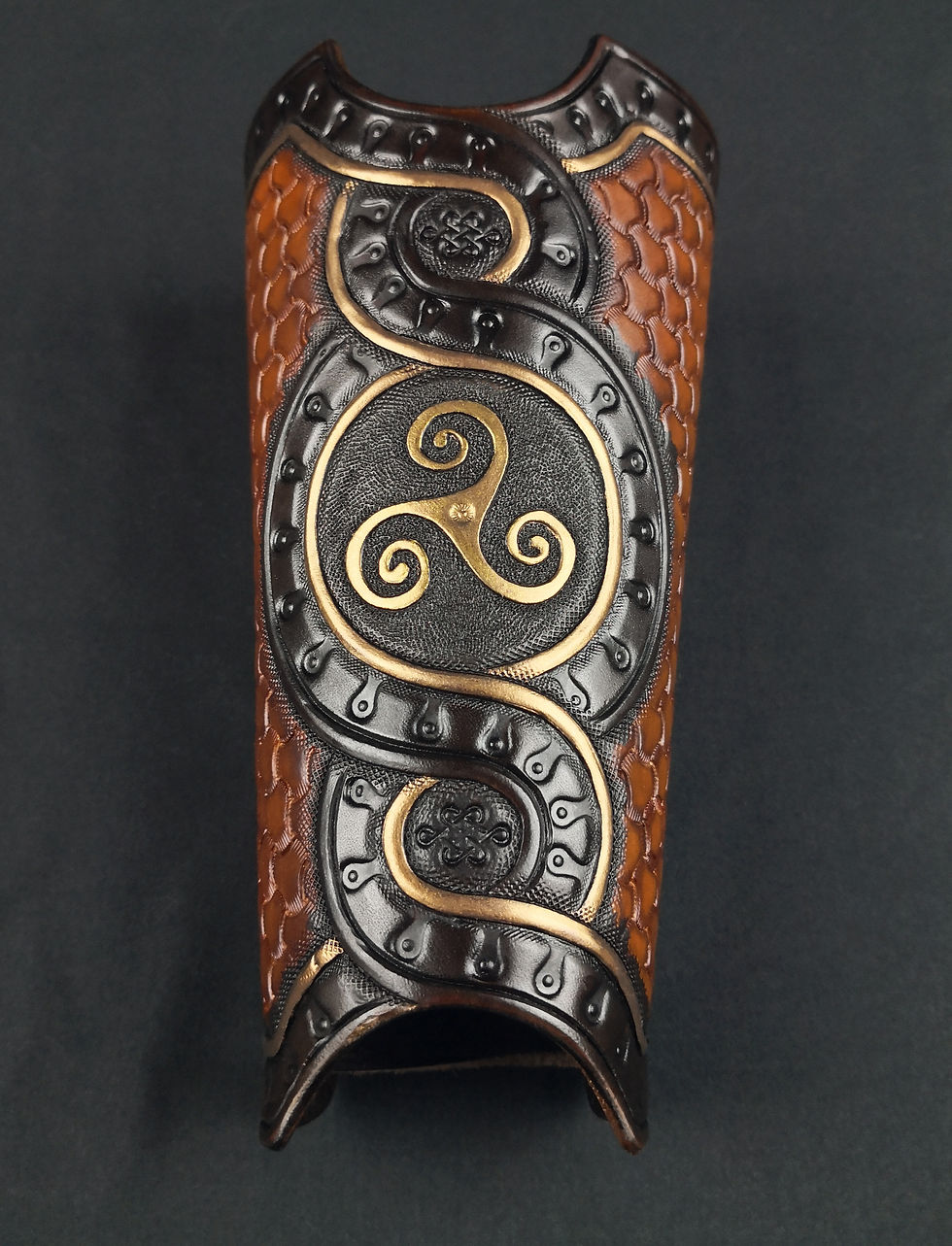Triskell Celtic Leather Armband Top View