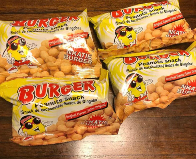 Thumbnail: Nkatie burger peanut Snacks , net weight per pack is  50g, pack of 6(300g)