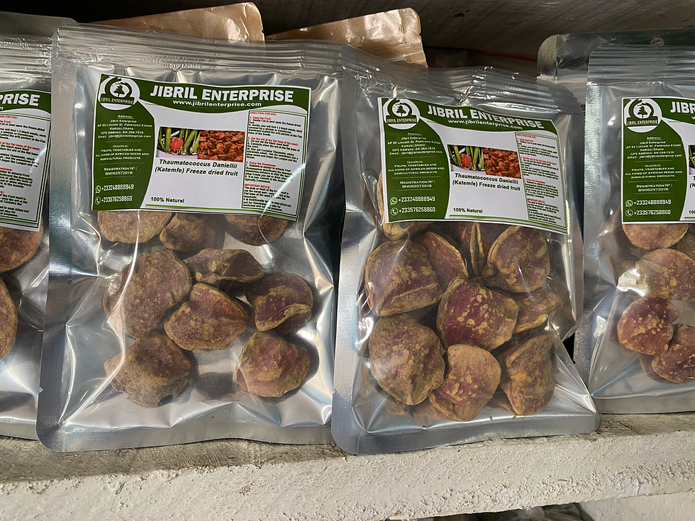 Thumbnail: Freeze dried Thaumatococcus Daniellii (Katemfe) fruit, natural sweetener