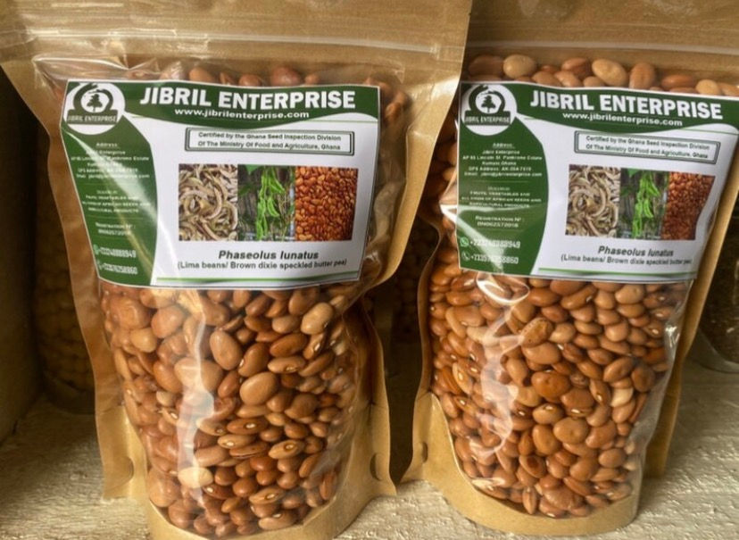 Thumbnail: Brown speckled butter pea, Lima beans100g /$10,shipping $15, phyto cert. $12