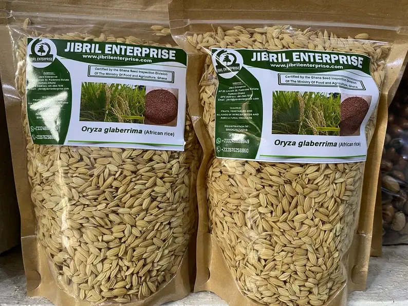 Thumbnail: Oryza glaberrima, 100g/$10, shipping/$15, phyto certificate $12