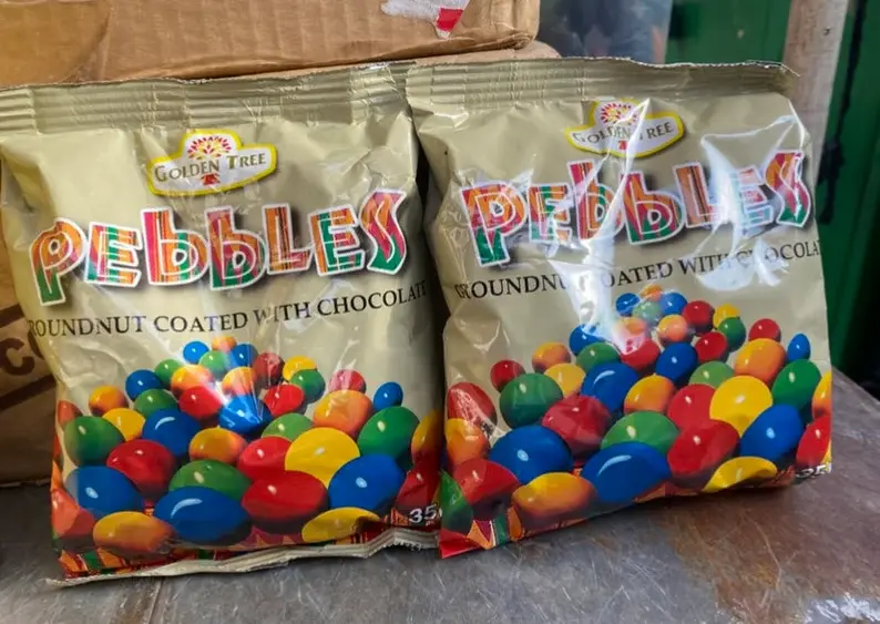 Thumbnail: Pebbles chocolate(groundnut coated with chocolate), 350g/$8, free shipping /$25