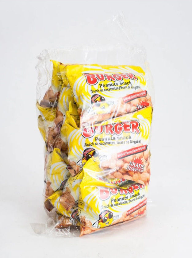 Thumbnail: Nkatie burger peanut Snacks , net weight per pack is  50g, pack of 6(300g)