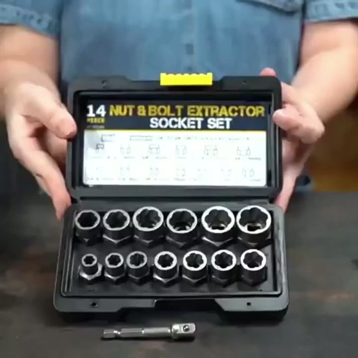14 Pcs Nut Extractor Socket Set