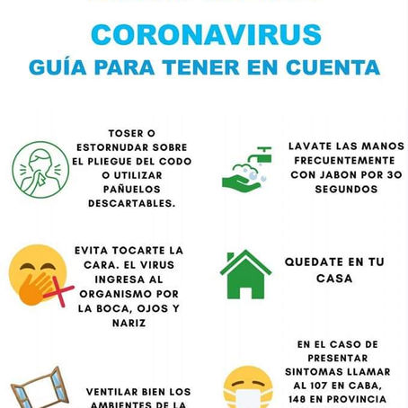 CORONAVIRUS  GUÍA PARA TENER EN CUENTA 
