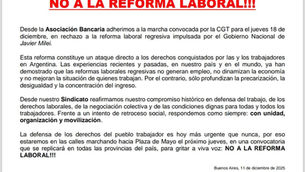 NO A LA REFORMA LABORAL!!!
11 de diciembre de 2025