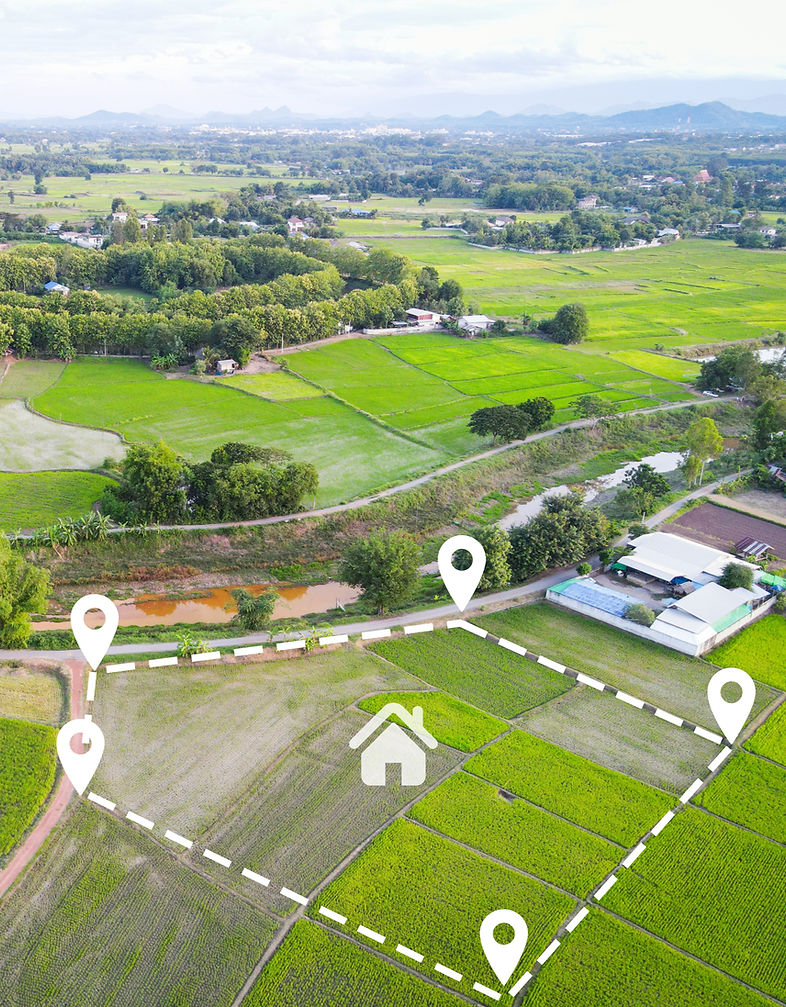 Land plot for building house aerial view