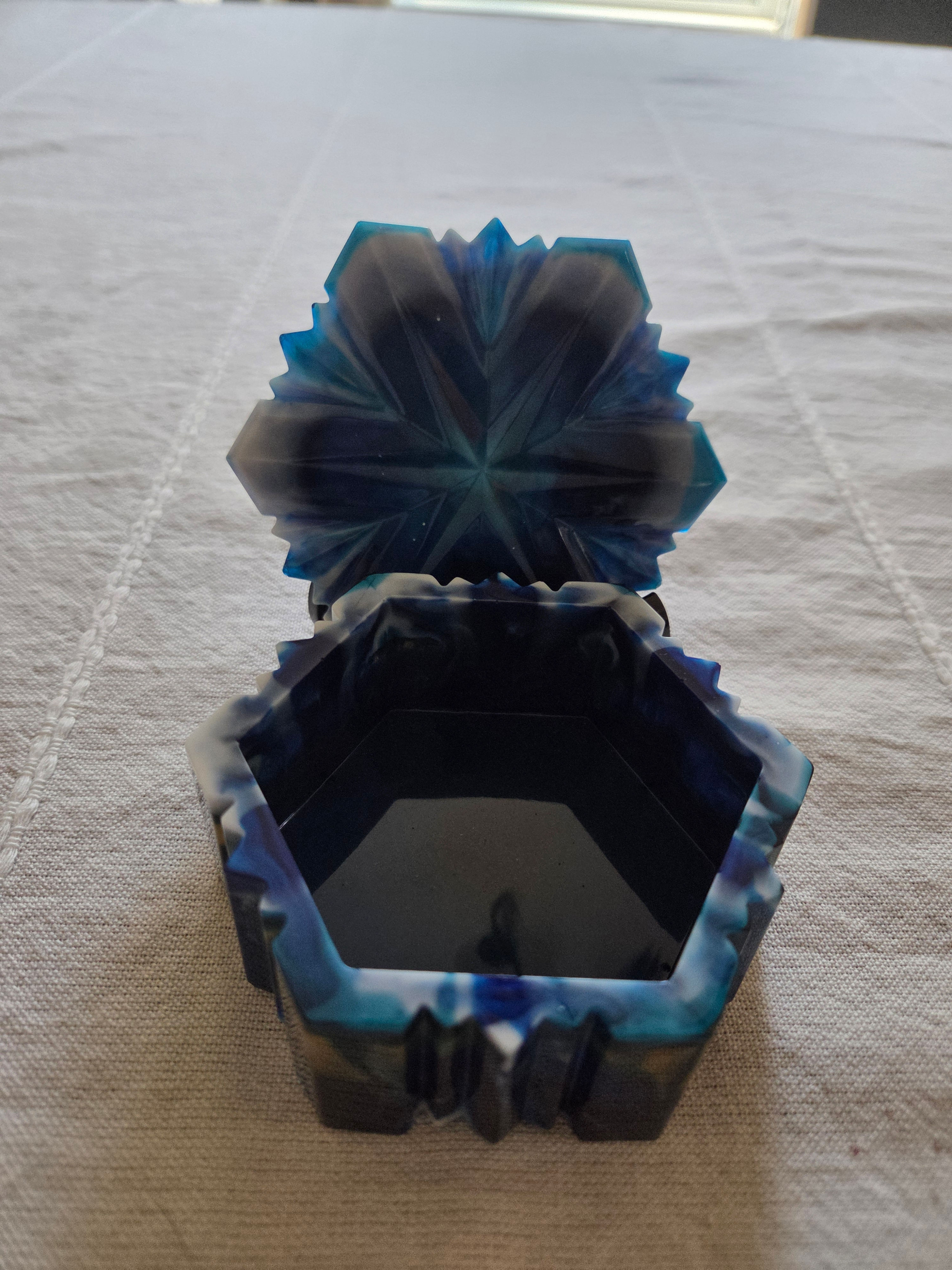 Midnight Oceanic Starburst Resin Trinket Box